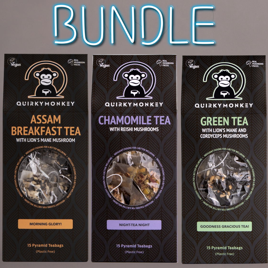 Quirky Monkey 3 x Mushroom Tea Bundle